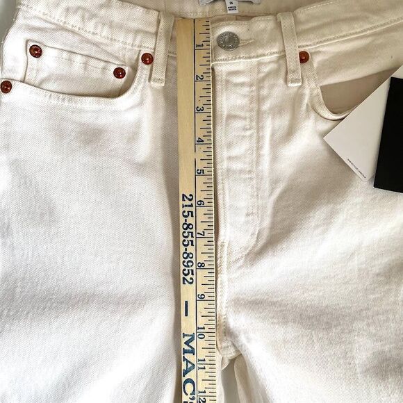 RE/DONE 70s Stove Pipe Jeans Ivory Womens Size 26 High Rise Straight Leg NEW! - Picture 12 of 15